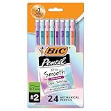 BIC Xtra-Smooth Mechanical Pencils, Medium Point, 0.7 mm, 2 Lead, Assorted Pastel Barrel Colors, Pack Of 24 Pencils