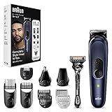 Braun All-In-One Bartpflege Bodygroomer Set, 11-in-1 Barttrimmer, Trimmer/Haarschneider Herren, Haarschneidemaschine, Bartschneider, 100 Min. Akkulaufzeit, MGK7450