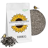 Schwarze Sonnenblumenkerne 100 kg Wildvogelfutter ganzjähriges Futter Vogelfutter Jungtiere geeignet Winterfutter 100kg Ernte 2024 4X 25kg