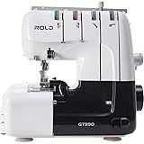 Rold GT990 Overlockmaschine – 12 Nähprogramme | Leise & leistungsstark | Inklusive Abfallbehälter & Fadenspannungssystem | Für alle Stoffarten