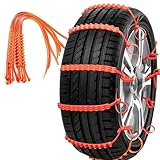 Voarge 10 Stücke Auto Schneeketten Schnee Reifen Kette, Universal Reifenketten,Reusable Anti Snow Chains, für winterliche Fahrten auf schlammigen Straßen, gilt für Pkw, SUV, Pickup, Lkw