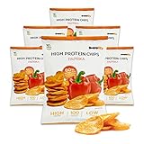 Supplify Protein Chips (Paprika, Vegan) - Eiweiß Snack zum Abnehmen oder Muskelaufbau - die leckere Alternative zu Protein-Pulver oder -Riegel (6x50g)