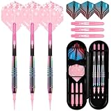 CyeeLife Dartpfeile mit kunststoffspitze, 3 Stück Profi Softdarts für elektronische dartscheibe,Darts Set mit 6 Dart Schaft + 6 Flights + 1 Dart Case