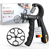 FUNFLEX Handtrainer Fingertrainer, Griffkraft Trainer Set, Verstellbarer Unterarmtrainer, Finger Trainer, Unterarm Trainingsgerät, Grip Trainer, Fitness Hand Training, Krafttraining
