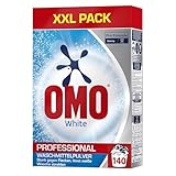 Omo Professional White Waschmittel Pulver 7 kg Großpackung für strahlend weiße Wäsche und hohe Flecklösekraft, für 140 Wäschen