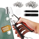 SHUESS Ösenstanzer-Set, mit 6 mm und 10 mm Ösenlochzange mit 300 Metallösen, Ösen und Stanzer zum Stanzen von Löchern in Leder, Planen, Vorhängen
