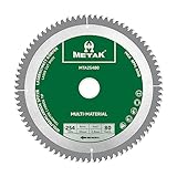 METAK HM Kreissägeblatt 254x30mm 80 Zähne für Aluminium Multi-Material Sägeblatt 254x30 Ideal für Holz, Laminat, MDF, Kunststoff, und Kupfer - Kompatibel mit Metabo, Bosch & vielen weiteren Marken