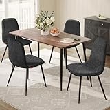 VASAGLE Esszimmerstuhl 4er Set, Küchenstuhl, Polsterstuhl, Metallbeine, verstellbare Füße, pflegeleicht, Chenille-Gewebe, PU mit von Gletschern inspiriertem Muster, schiefergrau KDC188G01