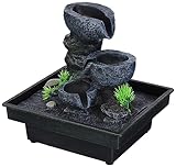 pajoma® Floating Stones Zimmerbrunnen H 20 cm – 3-stufiger Wasserfluss mit Naturoptik | Meditativer Innenbrunnen für Wohnzimmer, Büro & Spa – Relax & Wohlgefühl