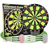 Best Sporting Dartscheibe elektronisch Windsor I Glow In The Dark Dartboard mit LCD-Anzeige I E-Dartscheibe mit 6 Dartpfeilen & 12 Ersatzspitzen I hochwertiger Dartautomat für 4 Spieler