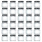 Tebery 30 Stück Sturzgläser mit 82 Etiketten Marmeladenglas Einmachglas Einweckglas Imker Honiggläser Set 45 ML