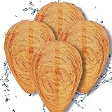 JUXINE Wespennest Attrappe,Hornissennest Attrappe Aufhängen Falsches Wespennest Biene für Haus und Garten im Freien Abschreckung für Hornissen Gelbe Jacken (4 Stuck)