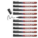 edding 370 Permanentmarker - schwarz - 10 Stifte - feine Rundspitze 1 mm - wasserfest, schnell-trocknend - Multimarker, Universalstift - für Karton, Kunststoff, Holz, Metall, Glas, Stein, Leinwand