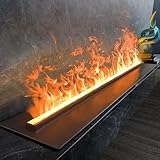 3D-Wasserdampf-Kamin, zerstäubter Kamin mit 7 einstellbaren Flammenfarben und 5 Helligkeitsstufen, gebürsteter Edelstahl, Touch/Fernbedienung, 80 cm