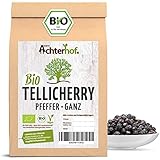 Tellicherry Pfeffer Bio (250g) ganz schwarz vom Achterhof (1. Sorte TGSEB) Auslese Pfefferkörner aus Indien