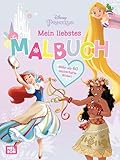 Disney Prinzessin: Mein liebstes Malbuch: Mehr als 60 traumhafte Ausmalbilder | für Kinder ab 4 Jahren