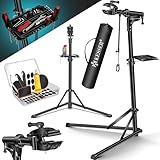 KESSER® Fahrradmontageständer Profi Reparaturständer Aluminium für Fahrräder Mountainbikes E-Bike Schwerlast-Montageständer Fahrradständer +Tasche mit Schnelllösevorrichtungen 360° drehbar, Schwarz