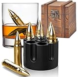 Wiederverwendbare Eiswürfel, Whisky Steine, Edelstahl Eiswürfel Edelstahl-Eiswürfel mit High Cooling-Technologie, verwendet für Whisky, Wodka, Likör, Wein, Geburtstagsideen für Papa ihn Freund Ehemann