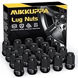 MIKKUPPA M12x1,5 Schwarz Radmuttern - SW19 Ersatz für 2006-2019 Ford Fusion, 2000-2019 Ford Focus, 2001-2019 Ford Escape Aftermarket Räder, 20 Stück Chrom geschlossene Radmuttern