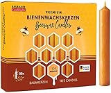 BRUBAKER 20er Pack Baumkerzen 10% Bienenwachs Weihnachtskerzen Pyramidenkerzen Christbaumkerzen Honig-Gelb