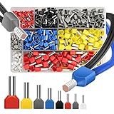 750 Stück Aderendhülsen Set,Zwillingaderendhülsen Set 0,5-10 mm² mit Adernhülsenbox, Isolierte Aderendhülsen Sortiment, Aderendhülse Set für Drahtverbindung