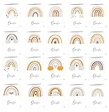 the lazy panda card company 20 Dankeskarten mit 20 verschiedenen Aquarell-Regenbögen auf der Vorderseite