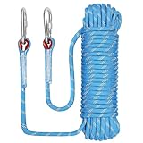 NorthPada 10 mm x 20 Meter Seil Kletterseil Schiffsseil Ankerseil Bootsseil Abseilseil Schwimmseil Baumschaukelseil Statisches Nylonseil Blau