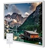 Hocosyme Infrarotheizung Bild 300W, 1-3 Min auf Betriebstemperatur bis 120 Grad - Geeignet für Schlafzimmer, Büro, Küche, Badezimmer - mit Touch-Thermostat - Lake