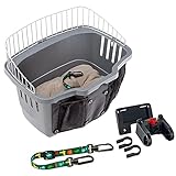 Ferplast Fahrradkorb Hundekorb für Fahrrad kleine Hunde Atlas Bike 20 Rapid, kleine Hunde bis 7 kg mit waschbarem Kissen, Transportbox für Haustiere, 47 x 35,5 x 34,5 cm, grau