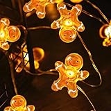 Lebkuchenmann lichterkette weihnachten,2M 20 led lichterkette außen weihnachtsdeko, fensterbeleuchtung weihnachten, led lichterkette weihnachtsbaum innen Geeignet für weihnachtsdeko innen aussen