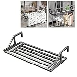 Balkon Hängewäschetrockner, Wäscheständer für Heizkörper Und Balkone, für Drinnen Und Draußen, zum Aufhängen, Verdickte Ausführung, Kohlenstoffstahl, Ausziehbar Balkonwäschetrockner(Grey,60cm (23.6in)