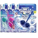 WC FRISCH Kraft Aktiv Ausprobier-Set Blauspüler 3 verschiedene Düfte WC-Reiniger und Farbspüler 3 Stück