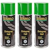 3x Zinkspray hell 400ml | Rostschutz, Korrossionsschutz, Grundierung, Rostschutzfarbe – hervorragendes Haftvermögen & hohe Abriebfestigkeit | 3 Stück