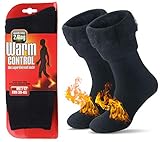 JARSEEN Warme Winter Thermosocken mit Vollplüsch und Wolle Dicke Weiche Stiefel Socken Damen Herren (36-42, Neu Schwarz)