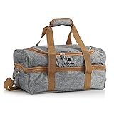 CampFeuer Picknicktasche für 4 Personen | Picknickset 20-teilig | Grau | Kühltasche mit Seitenfächern, Geschirr und Besteck | Thermotasche, Lunchtasche mit Kühlfach, Campingtasche, Freizeittasche
