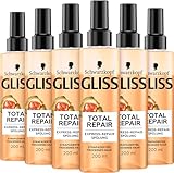 Gliss Express-Repair-Spülung Total Repair (6 x 200 ml), Haarspülung sorgt für sofortige Kämmbarkeit und Schutz vor Haarbruch, Pflegespülung mit Hitzeschutz bis zu 230 °C