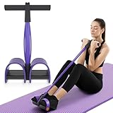 Bauchtrainer, Sit-Up Trainingsgeräte Bodybuilding Expander Ganzkörpertrainer für Zuhause 6 Tubes Elastische Zugseil Multifunktions-Leg-Exerciser für Fitness Abnehmen Training Yoga