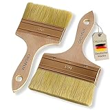 ORGAFLIX Flächenstreicher 100mm + 120mm für Öl, Lacke, Lasur, Beizen, Acryl, Kreidefarbe - Perfekt für große Flächen, Lasurpinsel Holz außen, Ölpinsel Holz, Flachpinsel, Lackpinsel, Pinselset