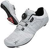 VNANV Fahrradschuhe Herren Damen Rennradschuhe MTB Schuhe Herren Damen rennradschuhe Herren rennrad Fahrradschuhe Look SPD SPD-SL Delta Lock Pedal Reitschuhe spinning Schuhen(43,Grau)