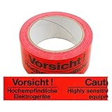 6 Rollen Klebeband Vorsicht! Hochempfindliche Elektrogeräte zweisprachig Paketband Packband Warnband Hinweisklebeband