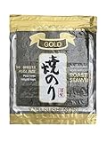 Getrocknete Nori-Algen für japanisches Sushi Gold, 1 Packung mit 50 Blatt (1 Pack)