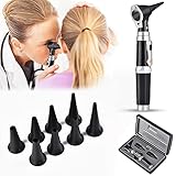 Ninyoon Mini Otoskop Set - Ohrenspiegel mit LED, 3X Vergrößerung, 8 Kappen und 1 Aufbewahrungsetui - Taschenmedizinisches Zubehör für Krankenschwestern Kinder Erwachsene Haustiere