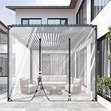 Transparente Schwerlast- Abdeckplane 450g/㎡,0.3mm,Durchsichtige Vinyl-Plane Mit Reißverschluss,Wasserdichte Klar Pvc-Planen,Pergola Carport Garten Transparente Seitenwände,WxH-4.8x2.5m/15.7x8.2ft