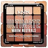 NYX Professional Makeup Lidschattenpalette mit 16 Farbtönen, Intensives und langanhaltendes Finish, Vegane Formel ohne Inhaltsstoffe tierischen Ursprungs, Ultimate Shadow, Farbton: Warm Neutrals