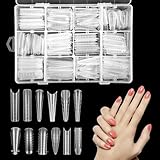 LIQWEI 288 Stück Dual Nail Forms Set, 12 Style Nagelformen Profi Nagelverlängerung Polymer Gel Nägel Verlängerungsform mit Klaren Skalenlinien für Extension Maniküre Nagelkunst Design Salon DIY