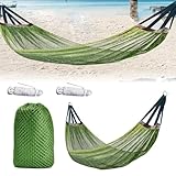 Camping -Hängematte, 102 x 51 Zoll Leichtes Nylonnetz mit Baumgurten und Aufbewahrungsbeutel, grün