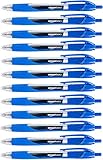Amazon Basics Druckgelschreiber, feine Spitze, 12 Stück, Blau
