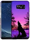 SM CASES Schutzhülle für Samsung Galaxy S8 Plus – Wolf im Sonnenuntergang, 3D-gedrucktes Design, Handyrückseite, Hartplastik-Schutzhülle für Samsung Galaxy S8+