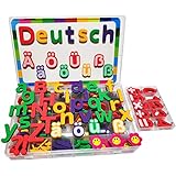 Magnetische Buchstaben und Zahlen Ää Öö Üü ẞß Deutsches Alphabet Set für Kinder Lernen Spielzeug ab 3 4 5 6 7 Jahre Magnetbuchstaben ABC Alphabet Magnete Set