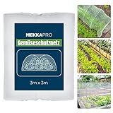 MEKKAPRO Gemüseschutznetz (3 x 3 m) – Insektenschutznetz Gemüse - Gartennetz Feinmaschig - Maschenweite 0,8 mm – Moskitonetz Outdoor - Kulturschutznetz – Gemüsenetz Garten – UV-beständig & Reißfest